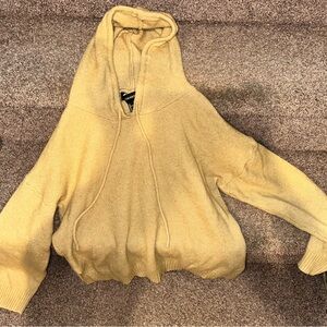Forever 21 Small Knitted Light Weight Beige Hoodie